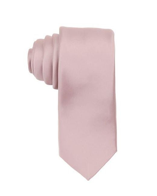 Brooklyn Brigade Pink Solid Satin X-Long Tie for men