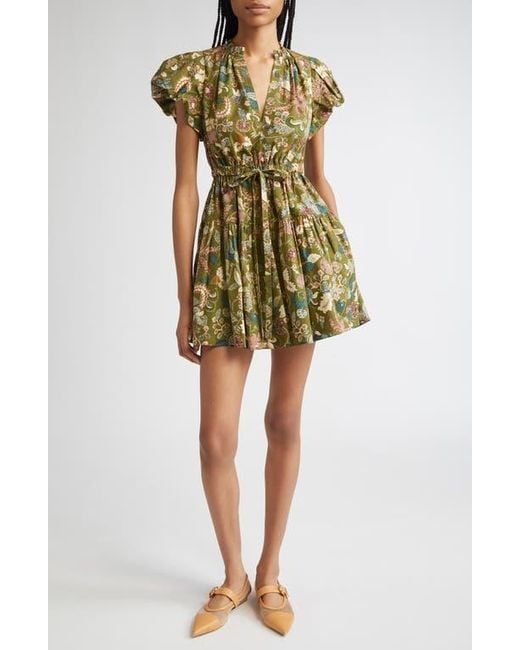 Ulla Johnson Green Izel Floral Print Minidress