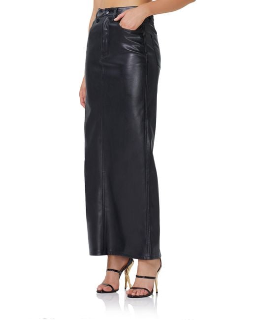 AFRM Black Amiri Faux Leather Maxi Skirt