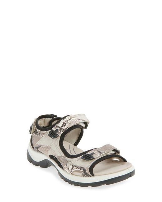 Ecco White Yucatan Patchwork Sandal