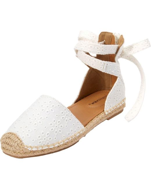 Comfortview White The Shayla Flat Espadrille