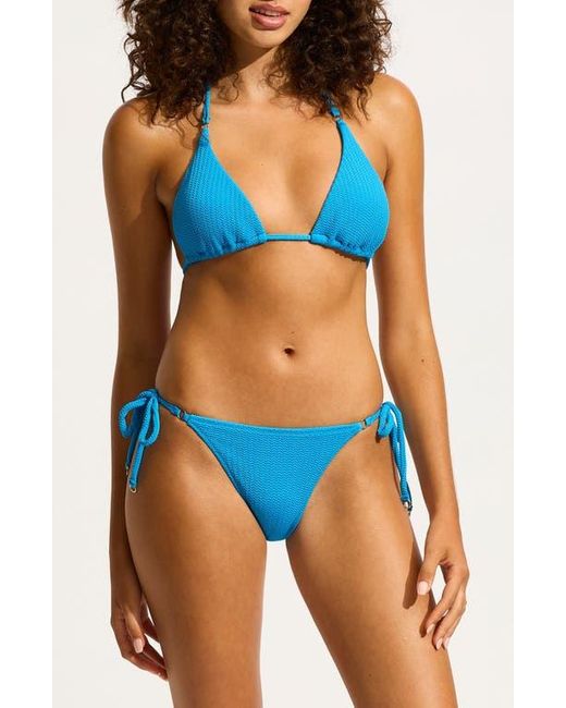 Seafolly Blue Rio Side Tie Bikini Bottoms