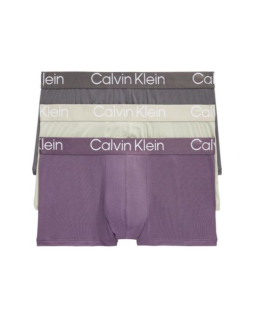 Calvin Klein Purple Ultra-soft Modern 3-pack Stretch Modal Trunks for men