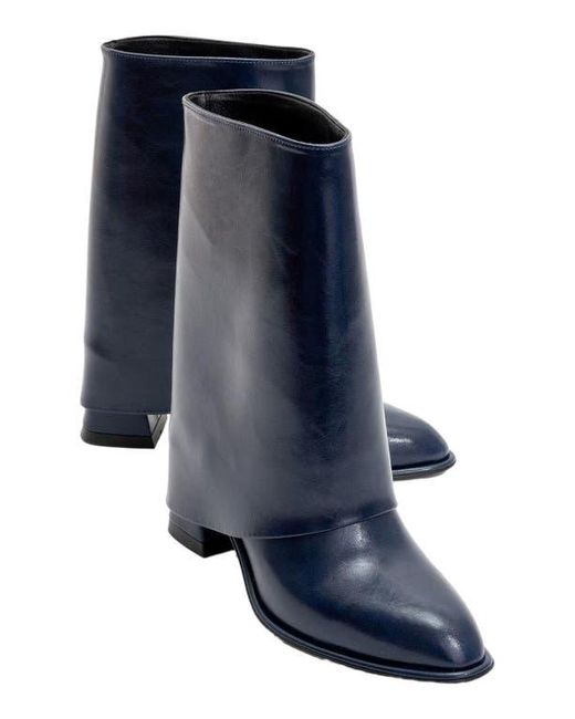 Prologue Shoes Blue Ellas Chunky Heel Boot