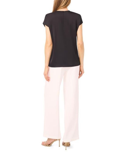 Halogen® Black Print Cap Sleeve Blouse