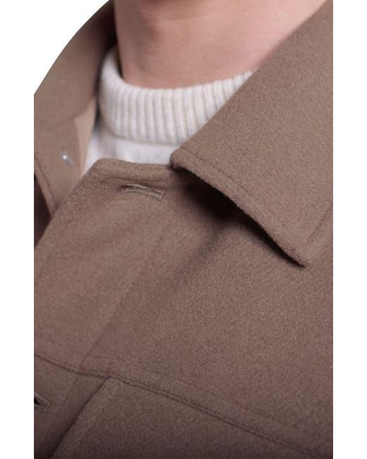 Bugatchi Brown Hybrid Melton & Wool Trucker Jacket for men