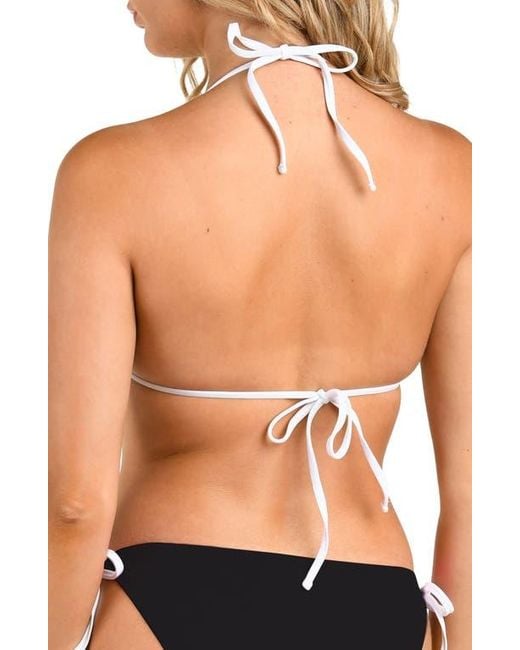 Citrus Black Solid Triangle Bikini Top