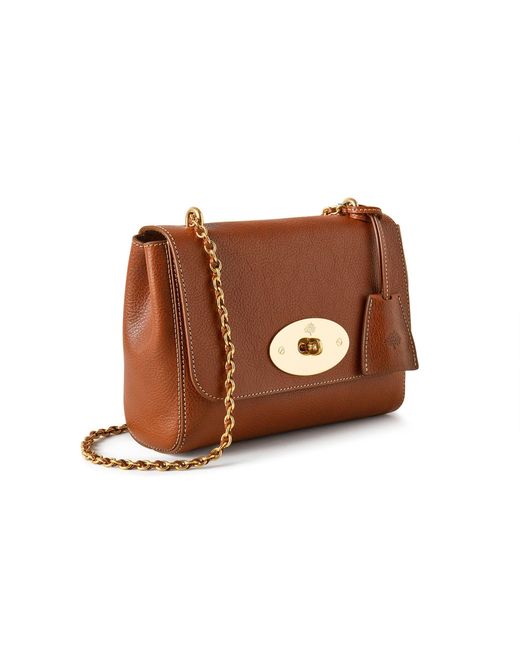 Mulberry Brown Lily Stitched Leather Convertible Shoulder Bag
