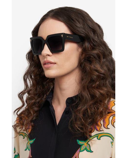 Etro Black 52Mm Square Sunglasses