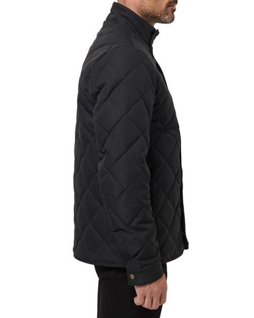 Travis Mathew Black Highlander Quilted Twill Jacket for men
