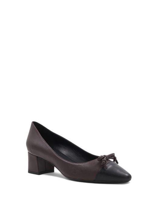 Aquatalia Black Palica Water Resistant Pointed Cap Toe Pump