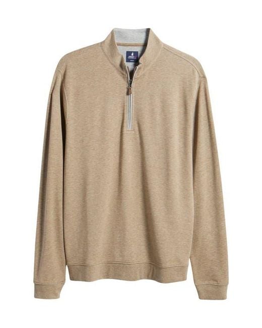 Johnnie-o Natural Sully Quarter Zip Pullover for men