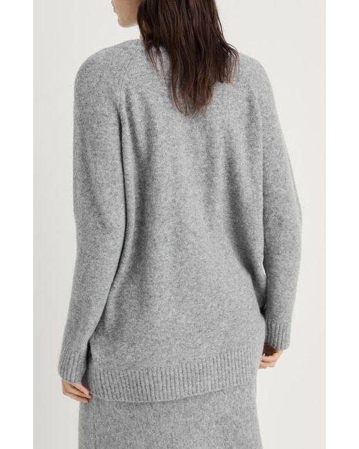 Mango Gray Oversize V-Neck Sweater