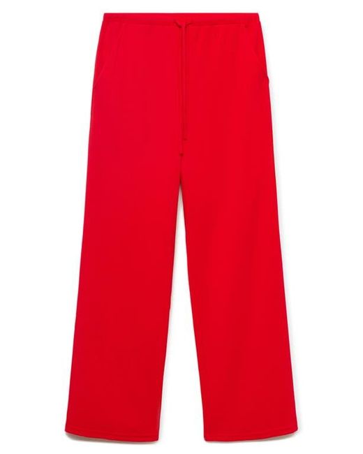 Mango Red Drawstring Straight Leg Pants