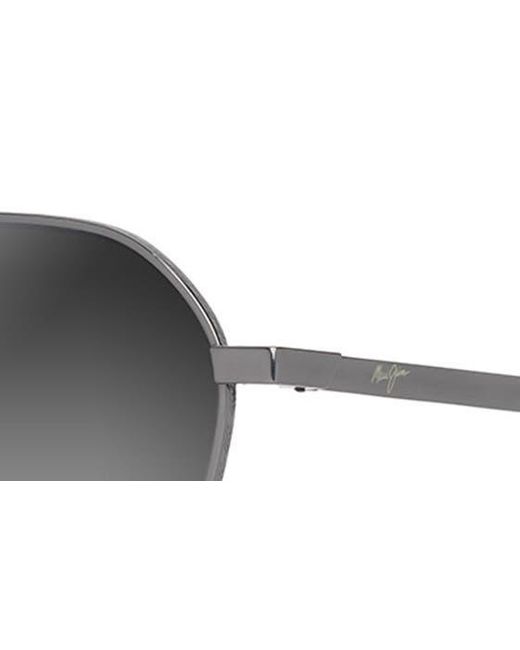 Maui Jim Gray Kaulana 55mm Gradient Polarized Round Sunglasses for men
