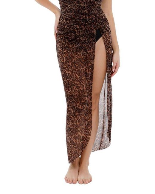 Popilush Brown Bias Twist Mesh Sarong Coverup
