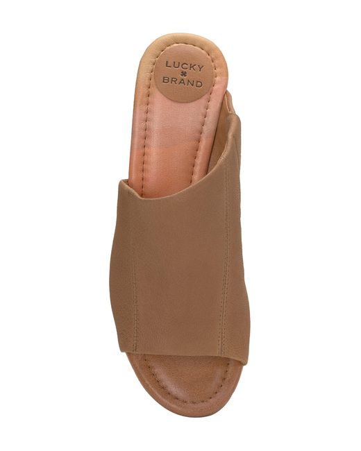 Lucky Brand Brown Malenka Wedge Slide Sandal