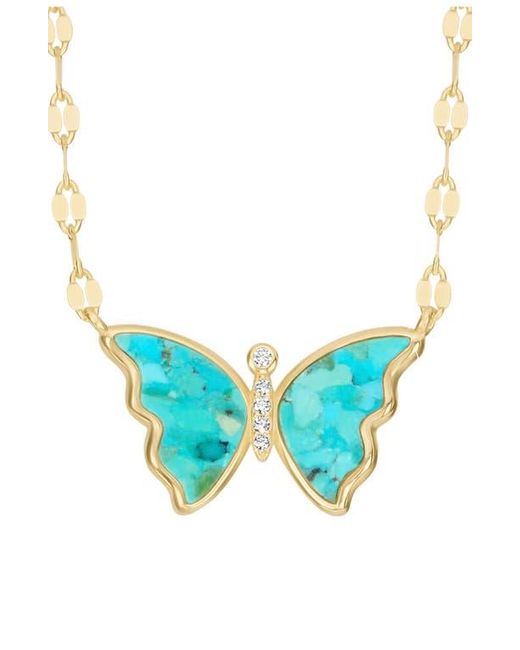 ATHRA LUXE Blue Butterfly Pendant Necklace
