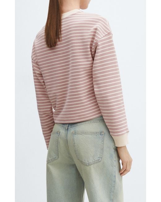 Mango Pink Stripe Sweatshirt