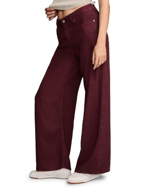 Lucky Brand Red Palazzo Pleated High Waist Wide Leg Jeans