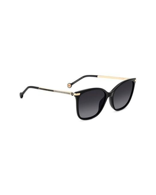 Carolina Herrera Black 55Mm Gradient Rectangular Sunglasses