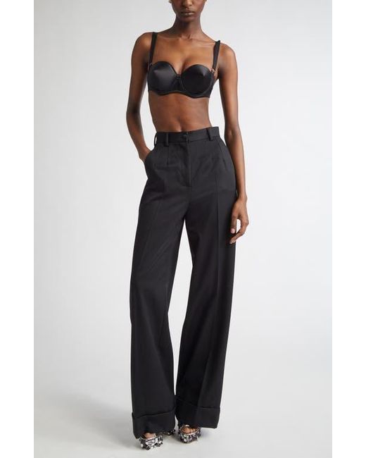 Dolce & Gabbana Black Underwire Stretch Silk Satin Balconette Bra