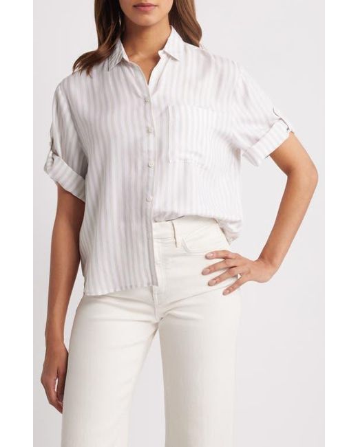 Beach Lunch Lounge White Murphy Stripe Button-Up Shirt
