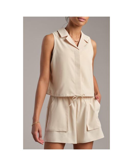 Rhone Natural Mirage Sleeveless Performance Button-Up Shirt