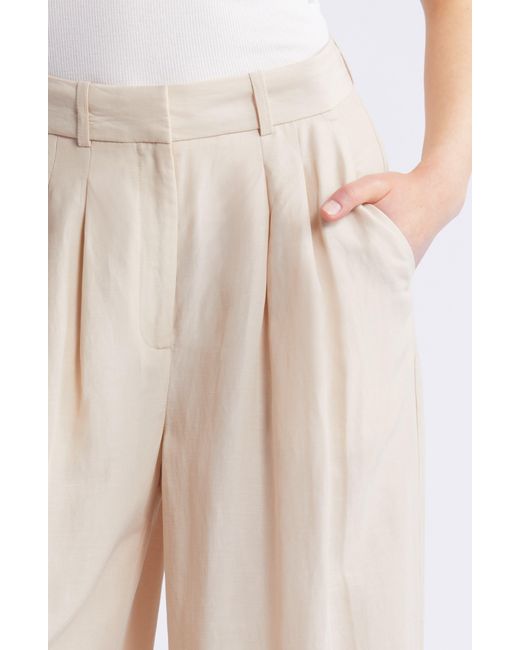 Nordstrom Natural Pleated Wide Leg Pants