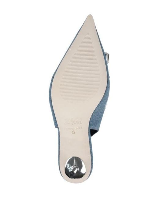 Zigi Blue Rossy Pointed Toe Slingback Pump