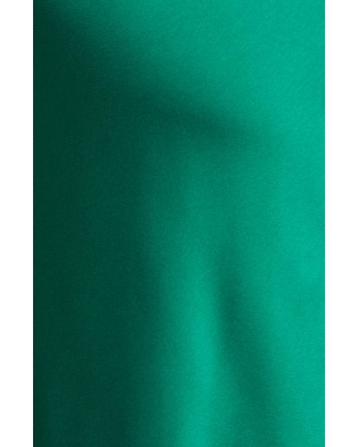 Amsale Green One-shoulder Fluid Satin Gown