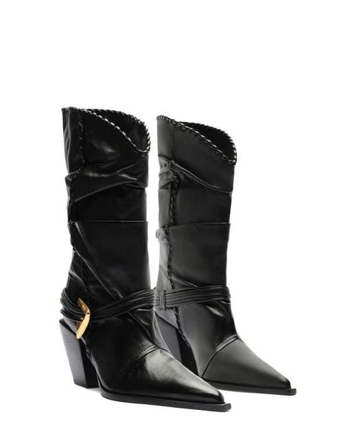 SCHUTZ SHOES Black Sable Pointed Toe Boot