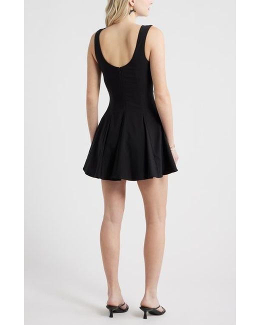 bateau neckline black dress Timeless Elegance Boat Neck Crepe Skater Dress main image 1