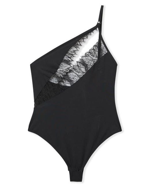 Etam Black Mysterieuse Lace Inset Bodysuit