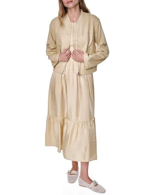 DKNY Natural Linen Blend Bomber Jacket