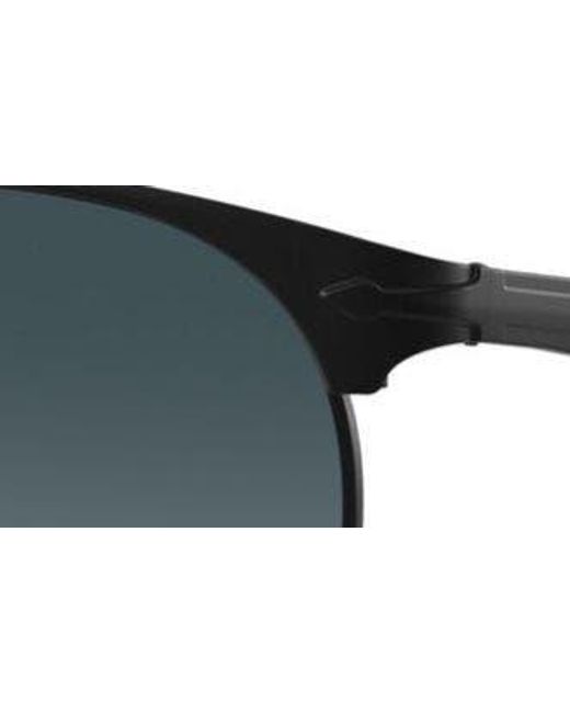 Persol Black 56mm Gradient Polarized Pilot Sunglasses for men
