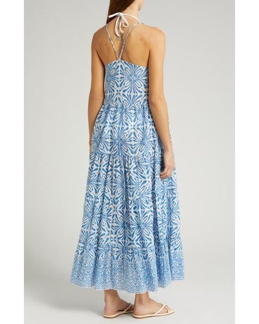 Alicia Bell Blue Hope Cotton Cover-Up Maxi Dress