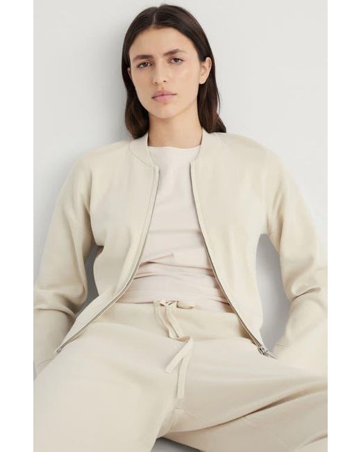 Mango Natural Wide Leg Rib Drawstring Pants