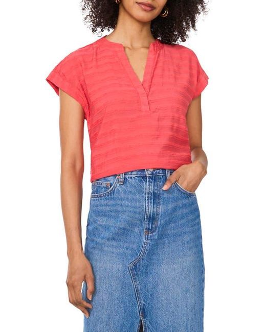 Vince Camuto Textured Stripe Popover Top