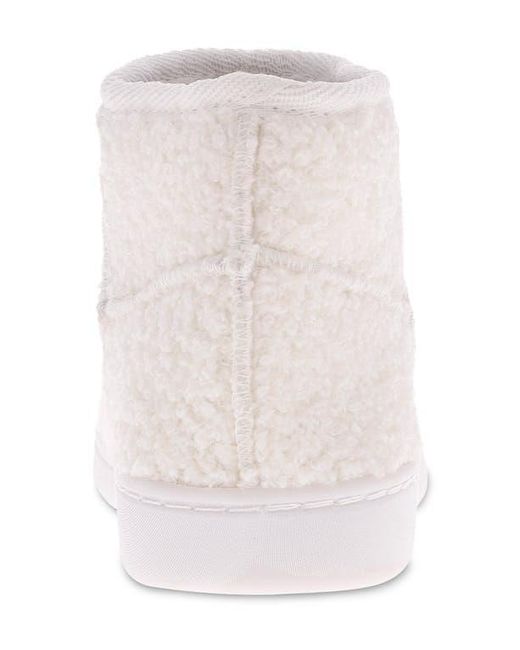 MIA Blue Chill Smiley Faux Shearling Bootie Slipper