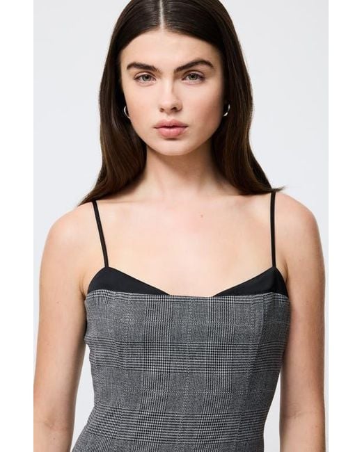 French Connection Gray Owen Plaid Peekaboo Minidress