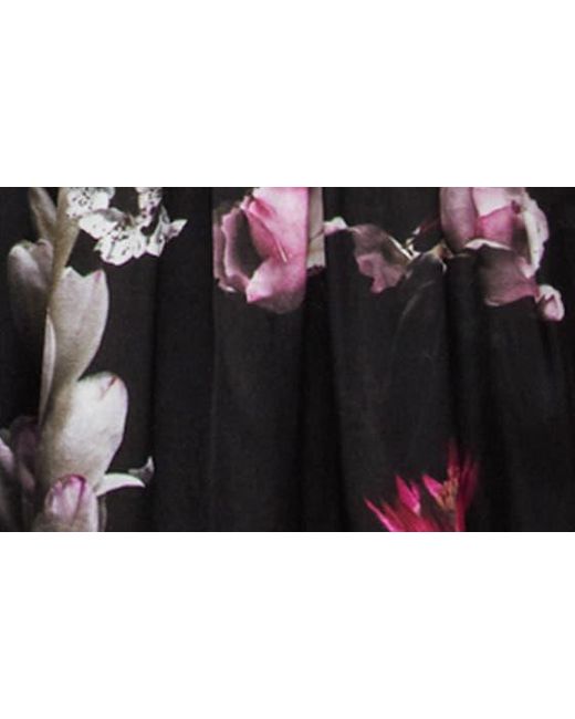 AllSaints Black Silvius Floral Print Cropped Top