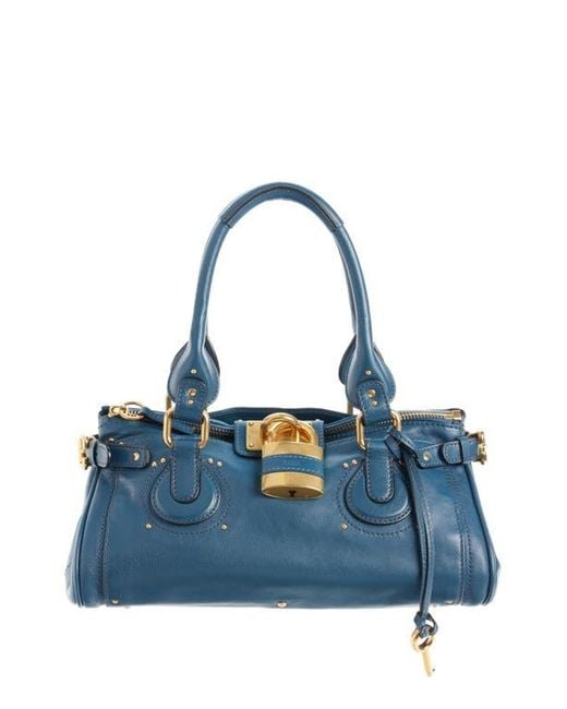 Chloé Blue Paddington Leather Satchel