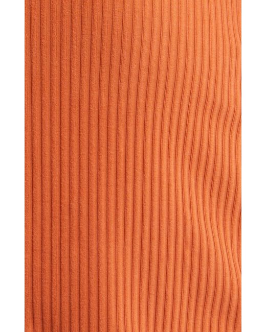 Nike Orange Sportswear Chill Knit Sleeveless Rib Midi Dress
