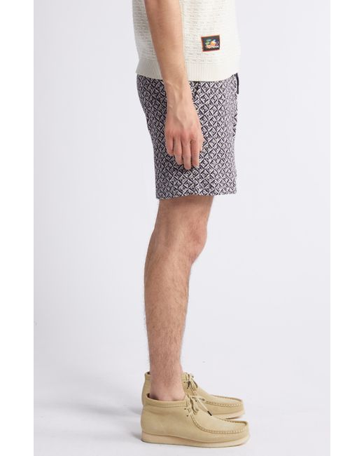 Percival Gray Viscount Geo Jacquard Knit Drawstring Shorts for men