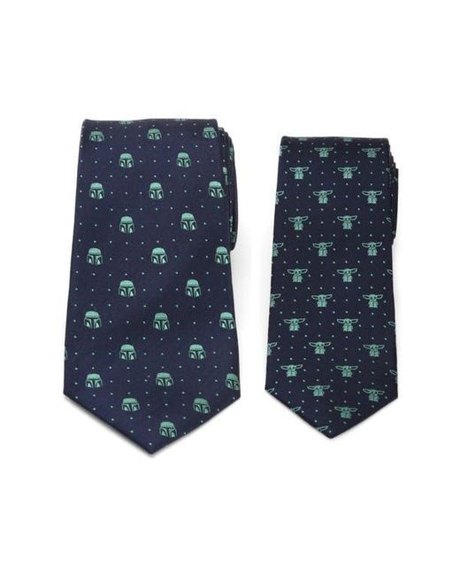 Cufflinks Inc. Blue Mandalorian Father & Son Silk Tie Set for men