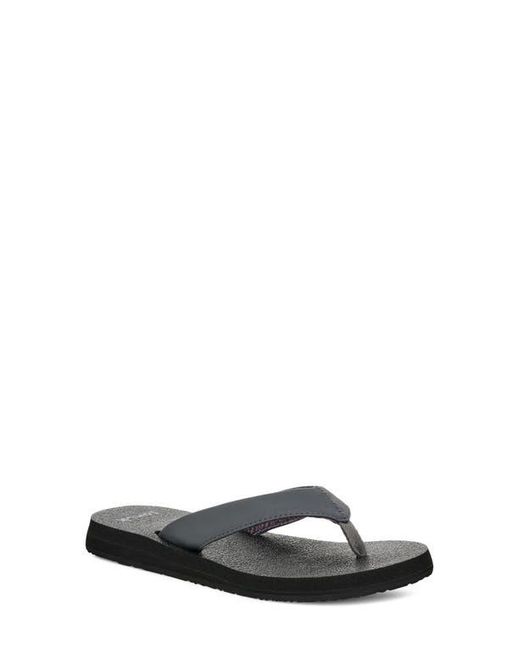 Sanuk Black Yoga Mat Ii Flip Flop