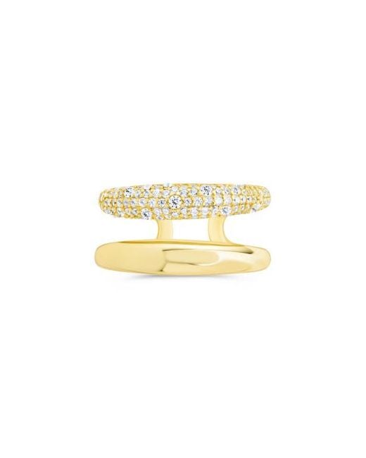 Sterling Forever Metallic Maisey Cubic Zirconia Double Band Ring