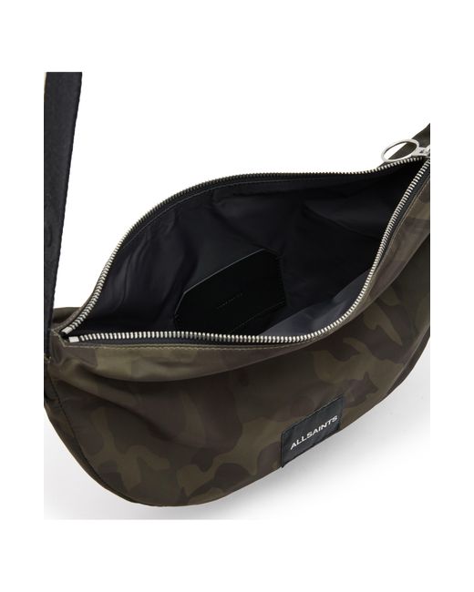AllSaints Black Koy Recycled Nylon Crossbody Bag