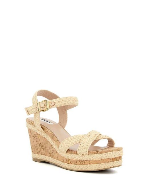Dune Natural Kelisa Woven Wedge Sandal